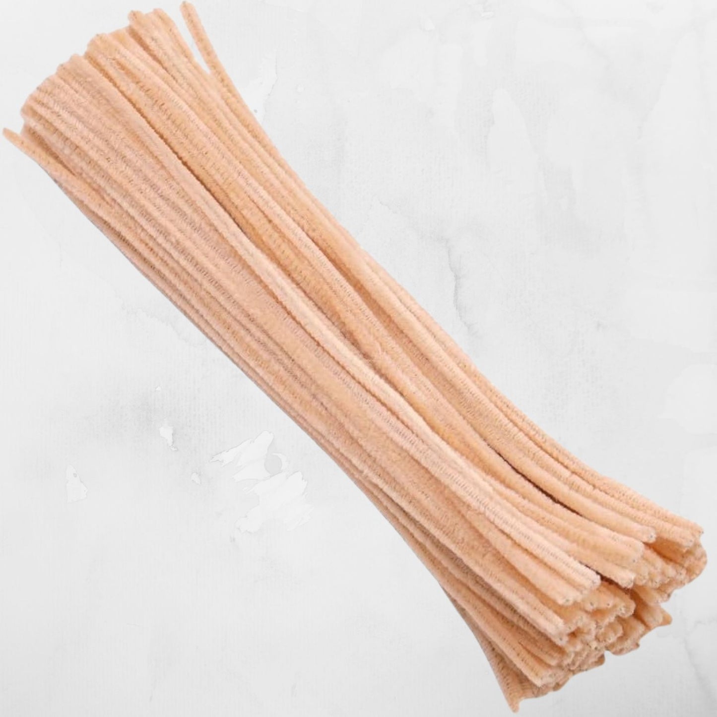 Beige color pipe cleaner soft chenille stem flexible fuzzy wire for DIY crafts