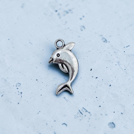 Playful Dolphin Silver Metal Charms