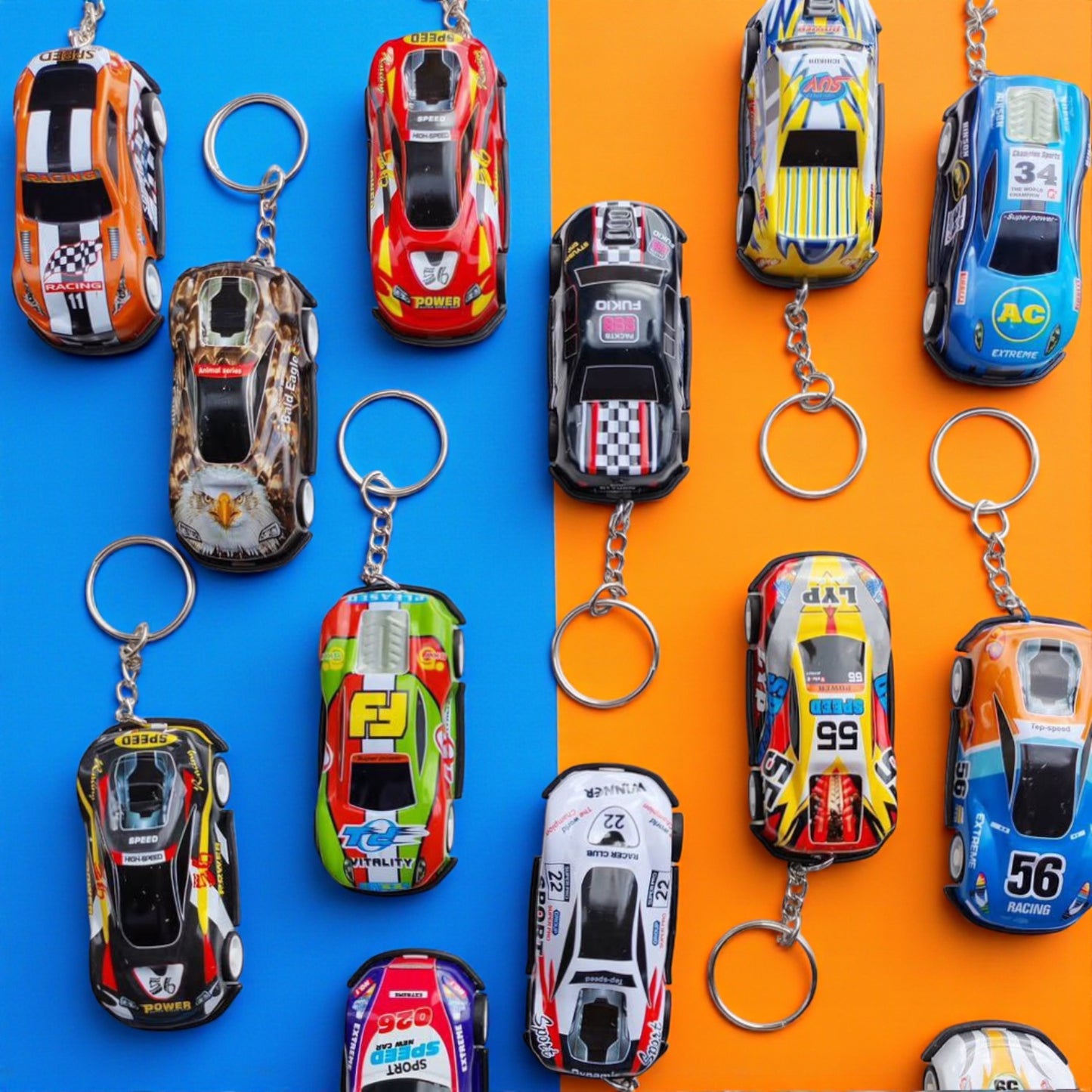 Pull-Back Car Toy Key chain - 1 Pc ( Random Design )