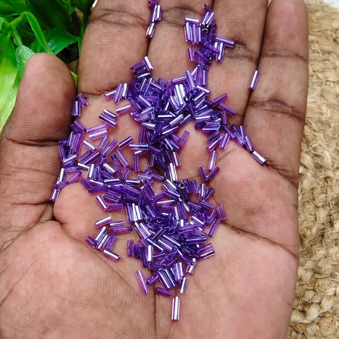 Glass Bugle Tube Cut Beads