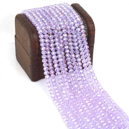 Purple Crystal Beads - 6 mm