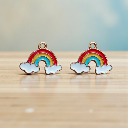 Rainbow charms with vibrant multicolor design for jewellery making and DIY crafts