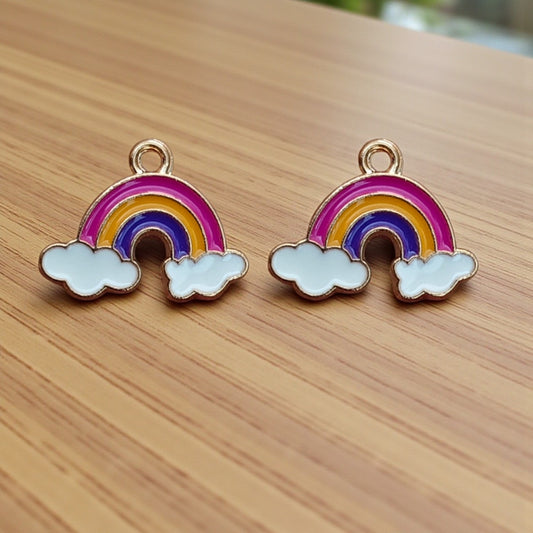 Rainbow charms with vibrant multicolor design for jewellery making and DIY crafts