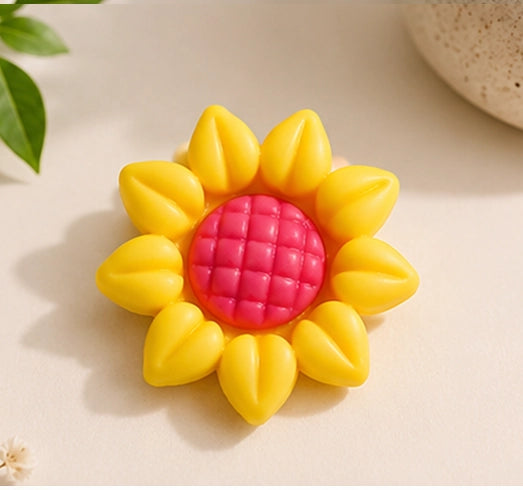 Acrylic Resin Sun Flower Beads - 1 Pc - Eva Fashion and Craft