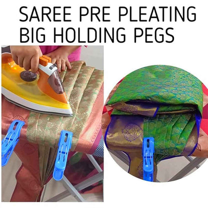 Saree Pre-Pleating Big Clips | Saree Pegs | Saree Draping  - 2 PC