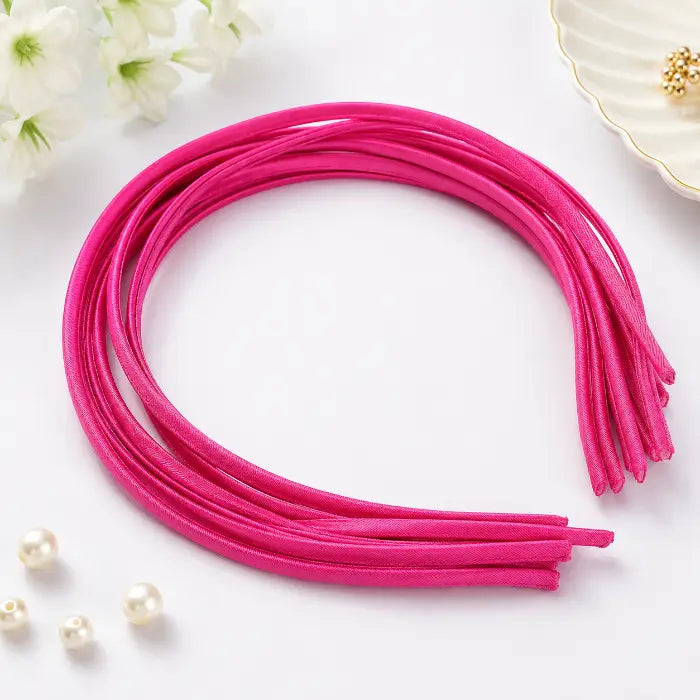 Satin-Wrapped Headband – Dark Pink