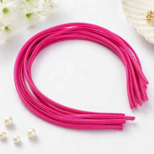 Satin-Wrapped Headband – Dark Pink