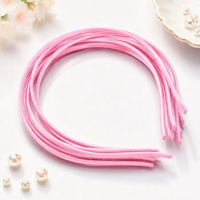 Satin-Wrapped Headband – Light Pink