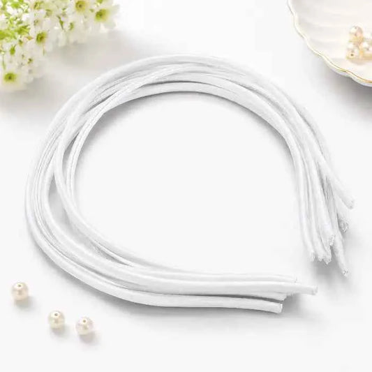 Satin-Wrapped Headband – White
