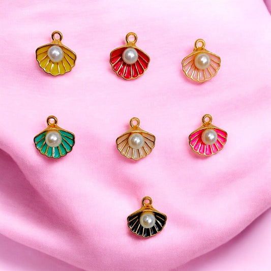 Shell Charm with Pearl Bead