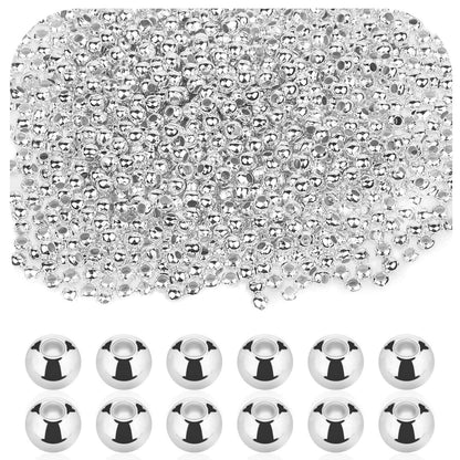 3mm Metal Spacer Ball - Silver - 10gms