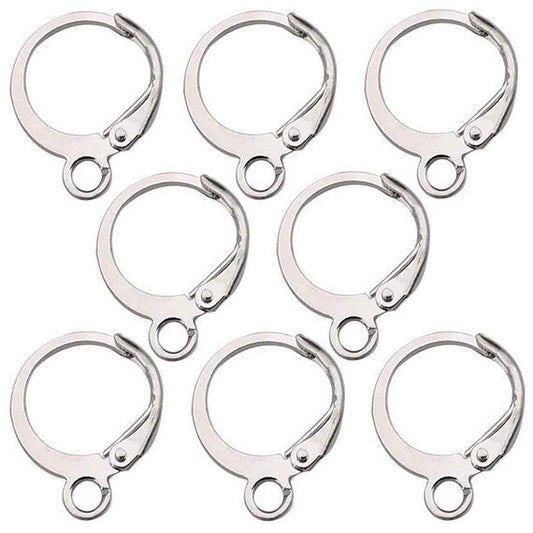 Silver Earring Hook Round - Pair (2 Pc)