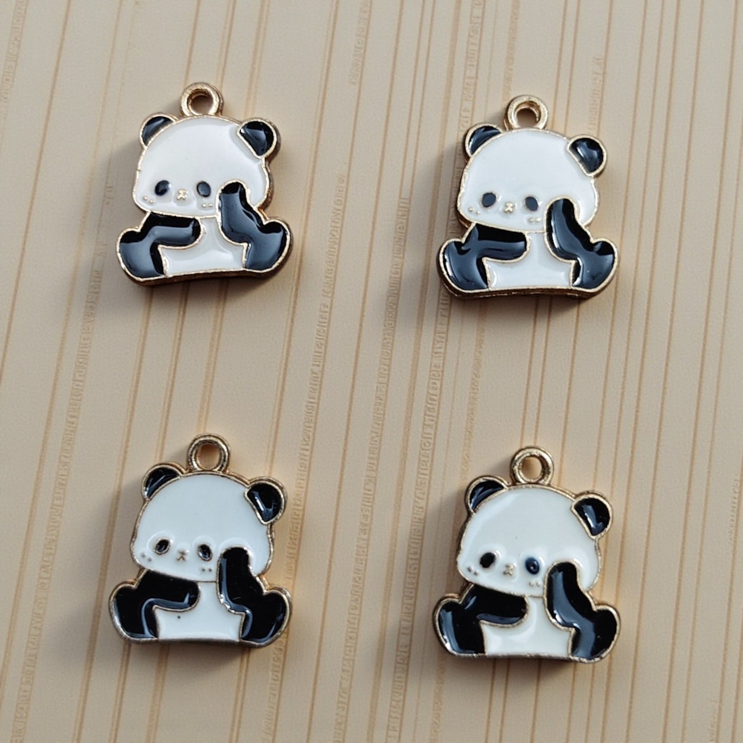 Cute sitting panda charms for jewellery making and DIY craft accessories