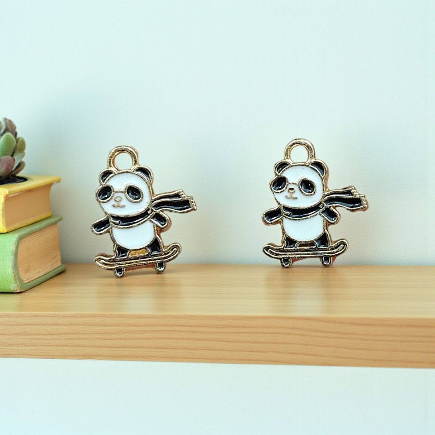 Skating Panda Charm - 1 Pc