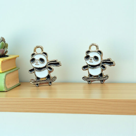 Skating Panda Charm - 1 Pc