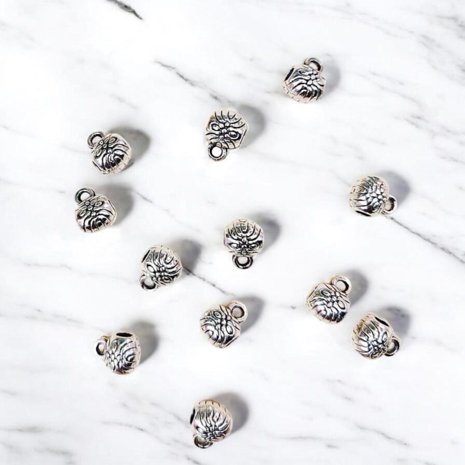 Small silver connector spacer metal charm for jewellery making and DIY accessories