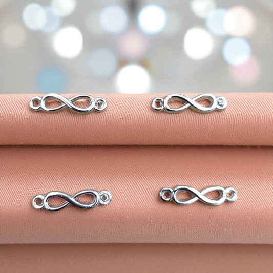 Small Silver Infinity Charms With Hook - 1 Pc ( Type 2 )