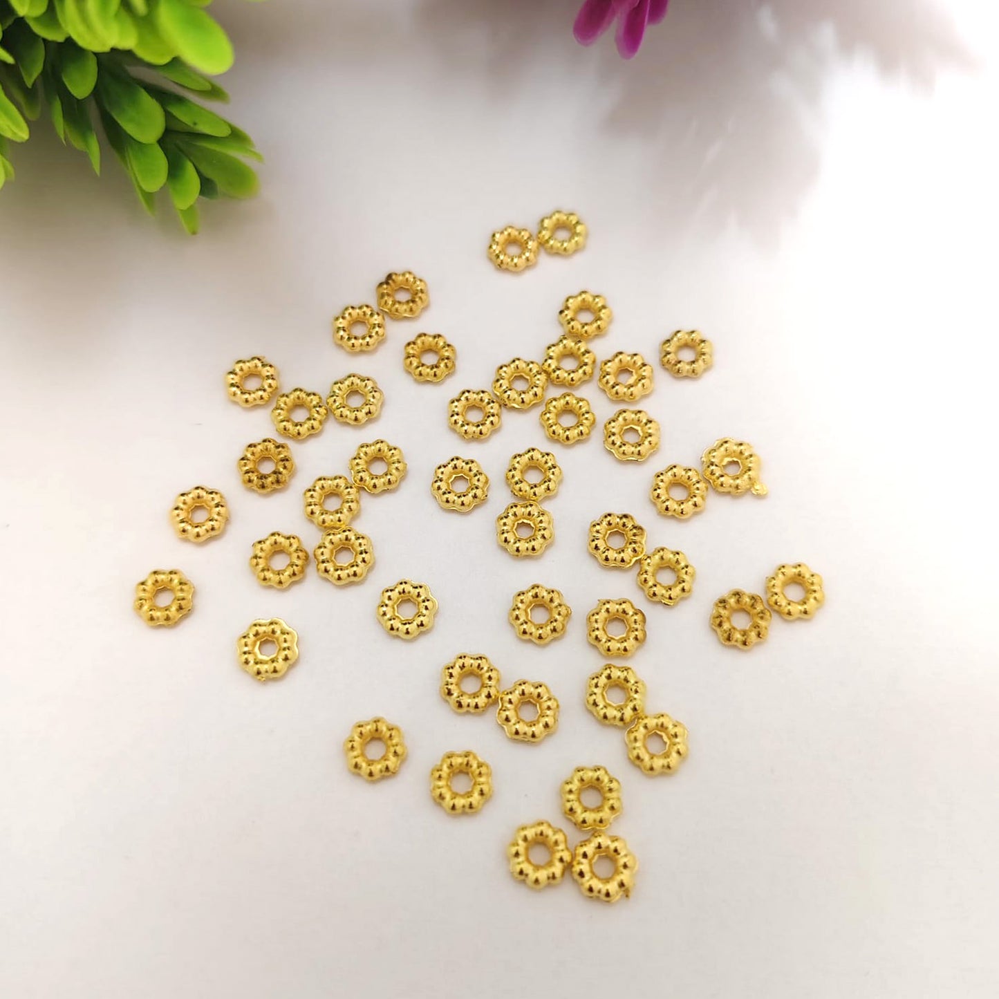 Golden Flower Spacer Beads for Jewelry Making
