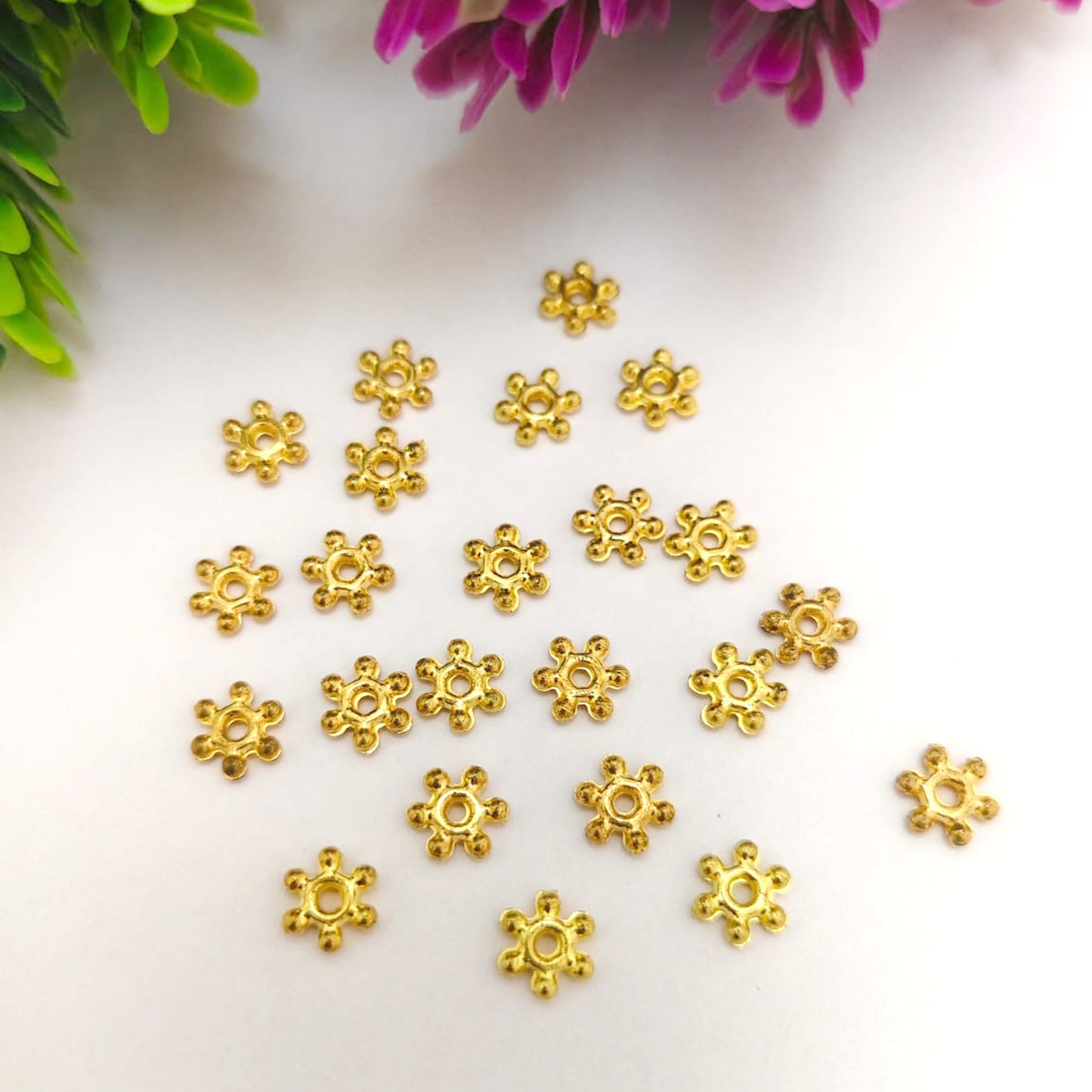 Golden Flower Spacer Beads for Jewelry Making (Type II)
