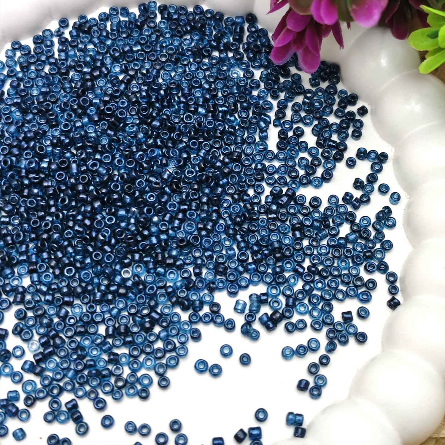 Sugar Beads Teal Blue - 2mm (10g)
