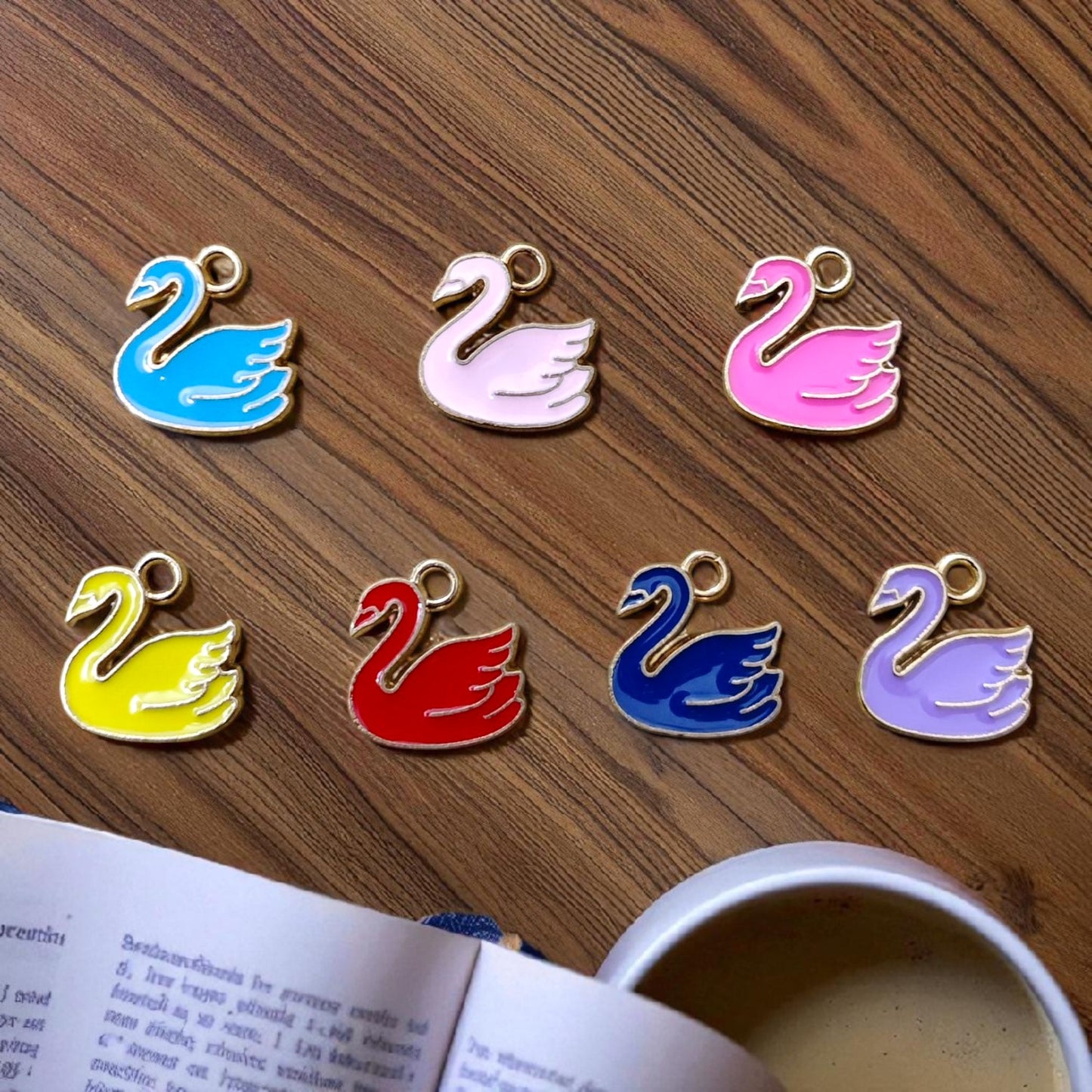 Colorful Swan Charms