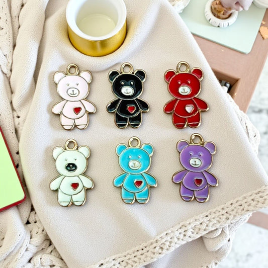 Adorable teddy bear-shaped charms for jewelry and craft making