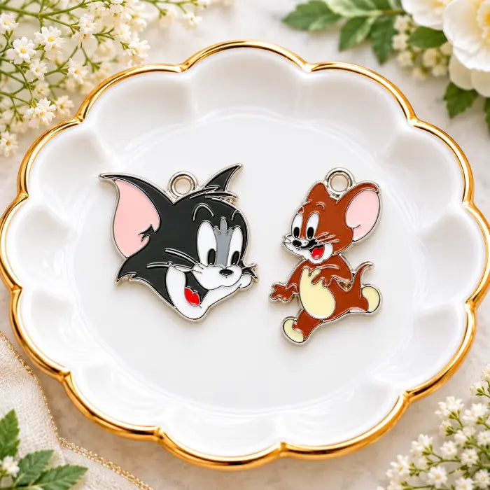 Tom and Jerry Charms - Silver