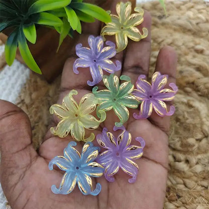 Transparent Acrylic Lily Flower Beads