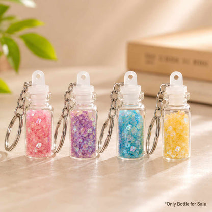 Mini Transparent Clear Glass Bottles With Sealing Rubber Cover - 5 Pcs