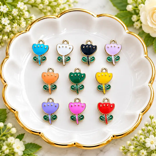 Tulip Enamel Charms - 1 Pc