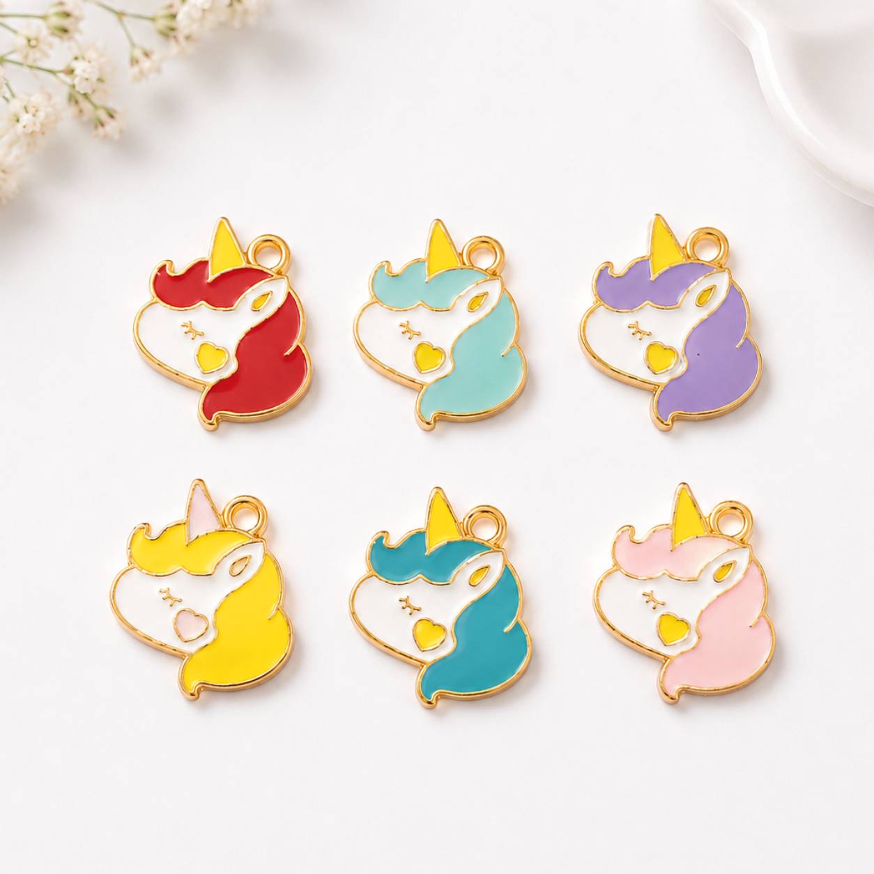 Unicorn Enamel Charms