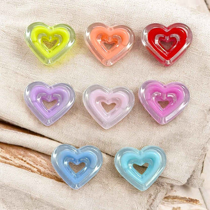Acrylic Color Heart - 5 Pcs Mixed