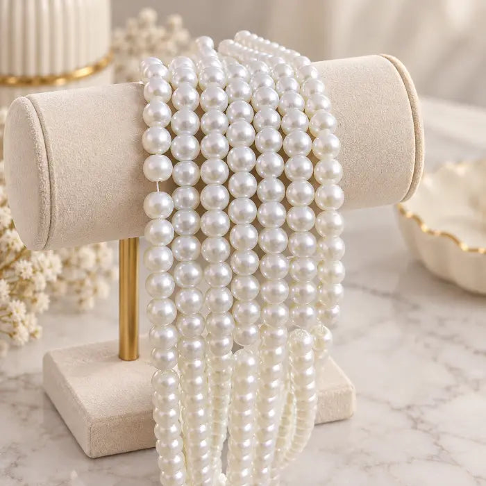8mm White Pearl Beads