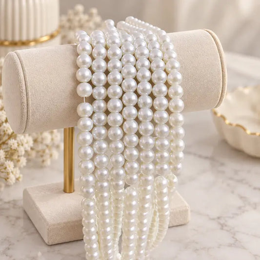 8mm White Pearl Beads