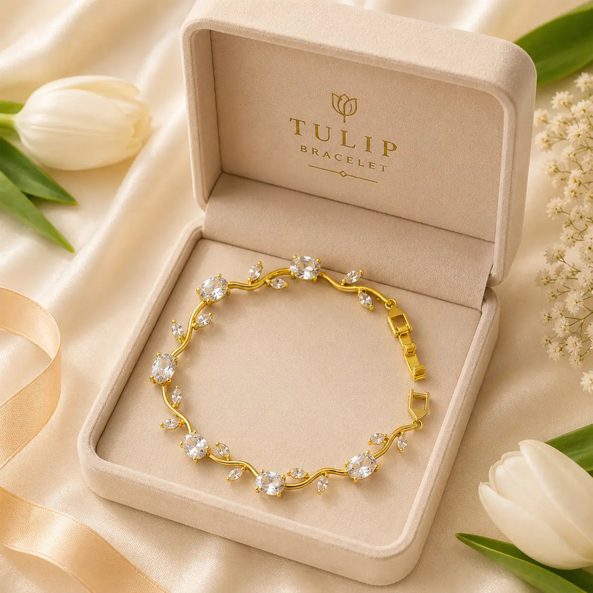 Tulip Bracelet - White - Eva Fashion and Craft