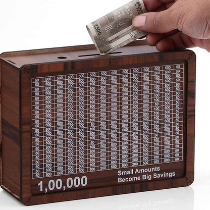 Wooden Money Saving Box - 1 Pc