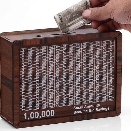Wooden Money Saving Box - 1 Pc
