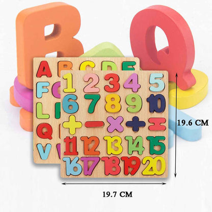 Wooden Alphabets and Number Board Puzzles for Kids