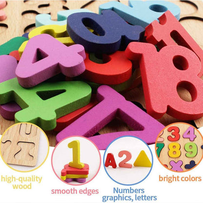 Wooden Alphabets and Number Board Puzzles for Kids
