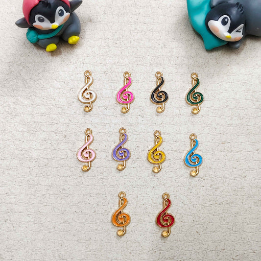 Multicolor Music Enamel Charm - 1 Pc